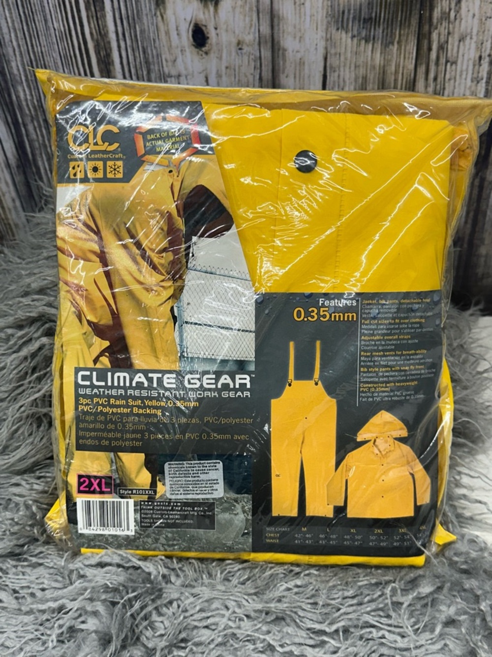 Men's Yellow Waterproof PVC Raincoat & Bib Overalls